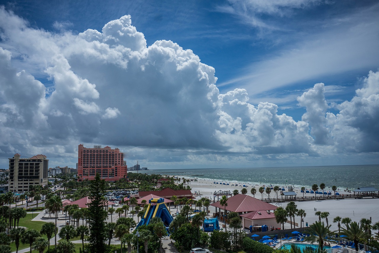 The Clearwater Beach waterfront along the Gulf of Mexico