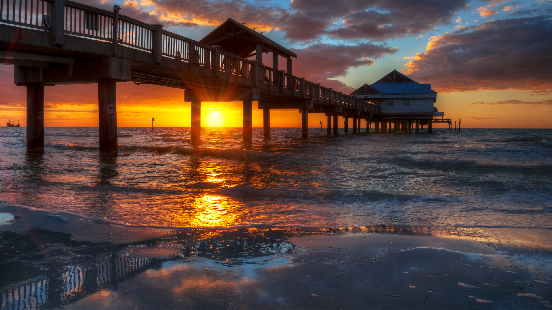 Panoramic view of Clearwater Beach and the Gulf of Mexico